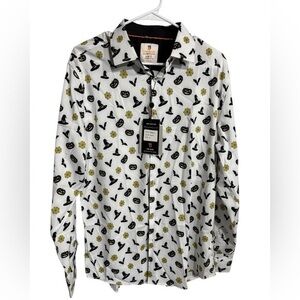 NWT Men's Tom Baine Halloween Collection Performance Shirt Long Sleeve White XL